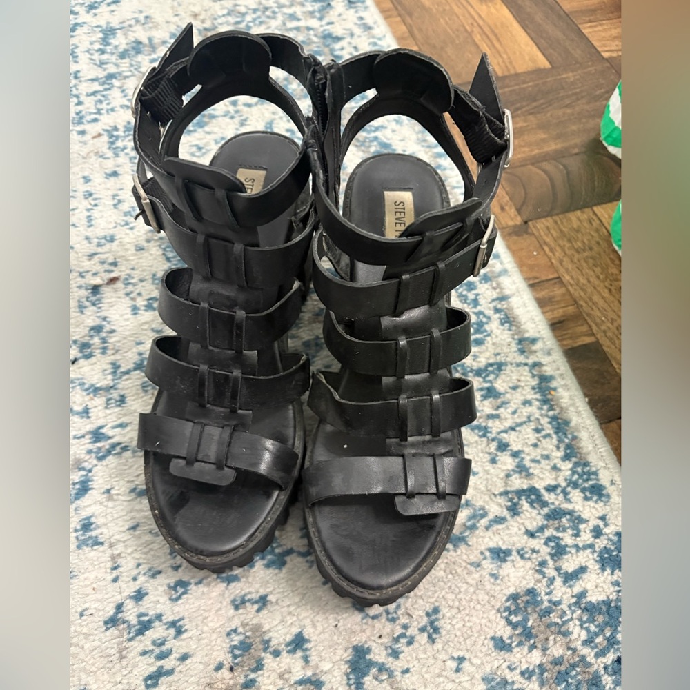 Steve Madden Strappy Black Sandals